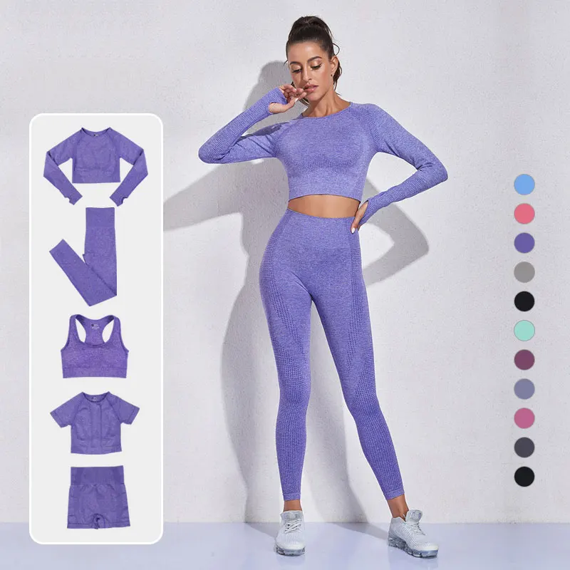 5 Pieces Seamless Women Yoga Set Gym Fitness Sportswear Long Sleeve Crop Top Clothing High Waist Leggings Sport Suits Dot Print 
5 Pieces Seamless Women Yoga Set Gym Fitness Sportswear Long Sleeve Crop Top Clothing High Waist Leggings Sport Suits Dot Print