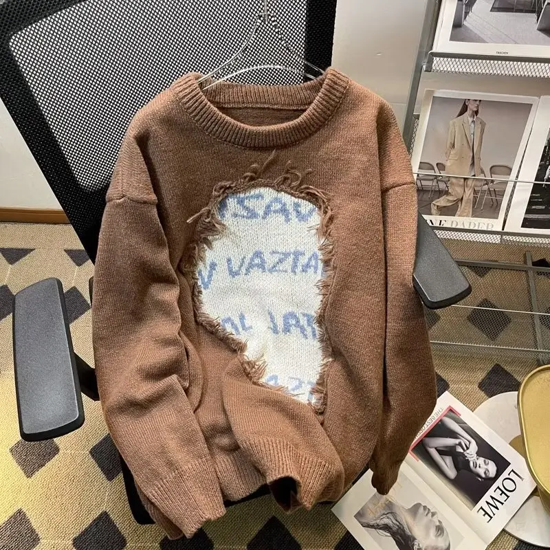 High Quality Harajuku Sweater for Women O-Neck Loose Fringed Letter Print Korean Version Youth Fashion Pullover
High Quality Harajuku Sweater for Women O-Neck Loose Fringed Letter Print Korean Version Youth Fashion Pullover