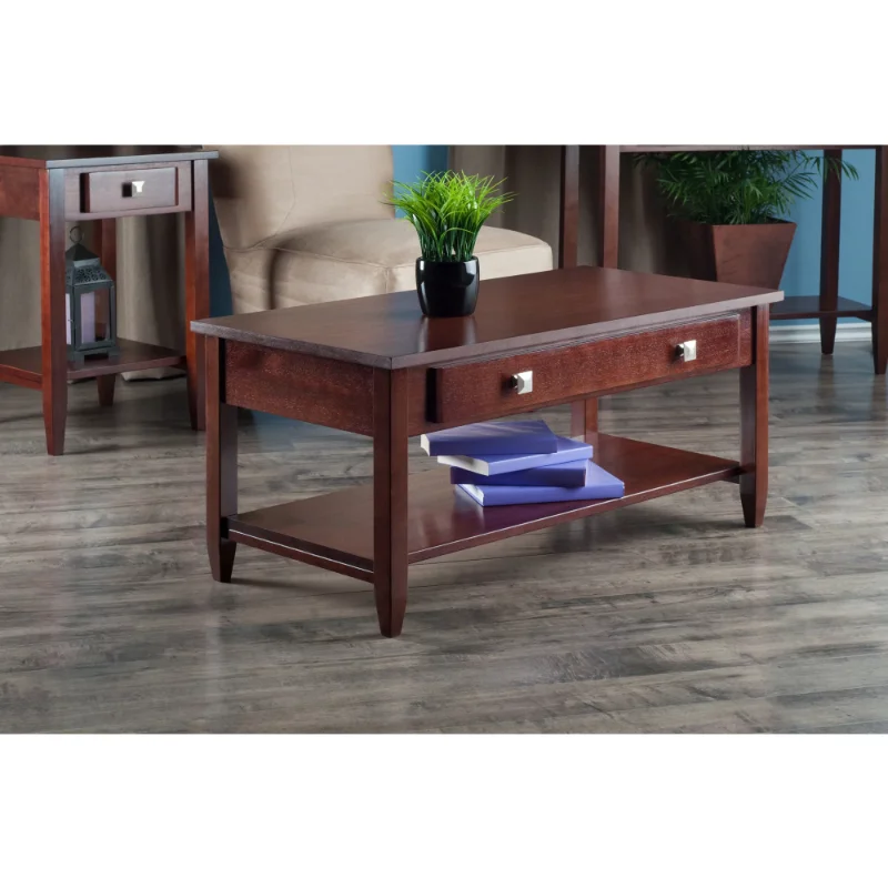 

Winsome Wood Richmond Coffee Table with Drawer, Walnut Finish luxury coffee table furniture living room