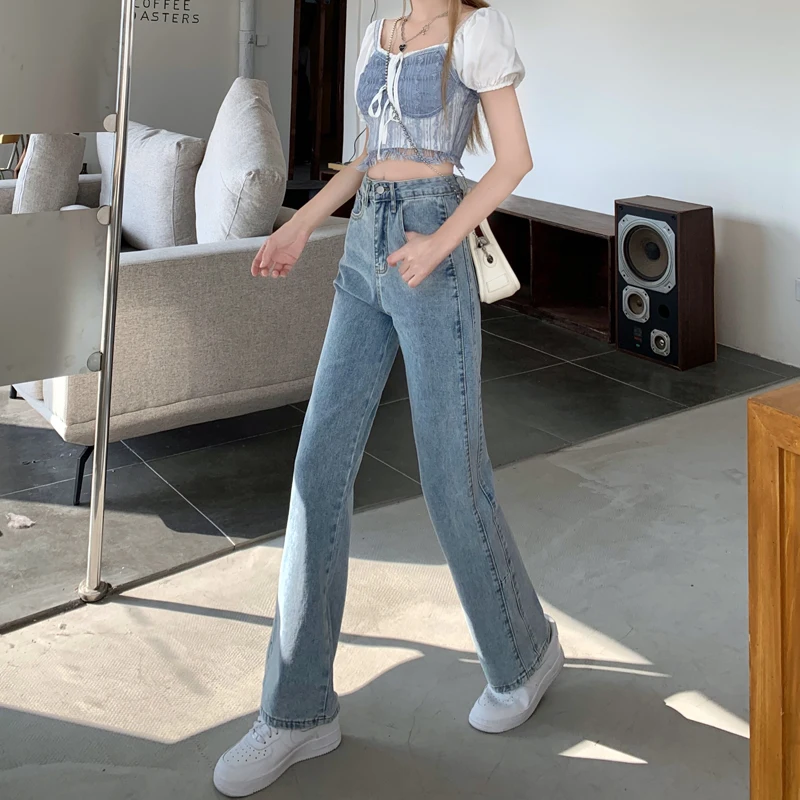 DD1556 Straight-leg jeans women's new retro high-waisted slim loose wide-leg cigarette pipe pants jeans
DD1556 Straight-leg jeans women's new retro high-waisted slim loose wide-leg cigarette pipe pants jeans