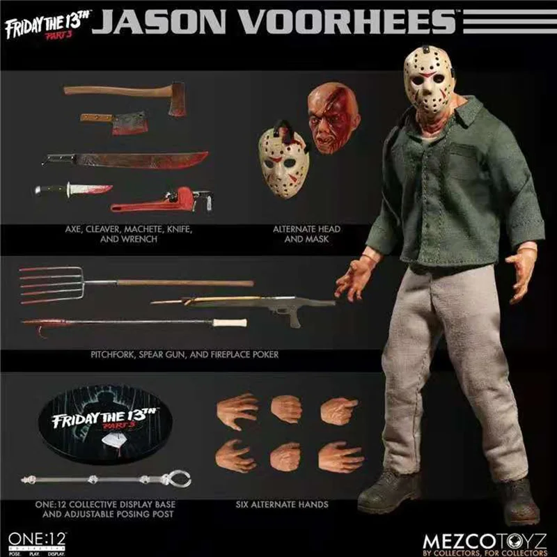 

Original Mezco ONE:12 Friday the 13th Jason Voorhees Anime Action Collection Figures Model Toys Gifts for Kids In Stock
