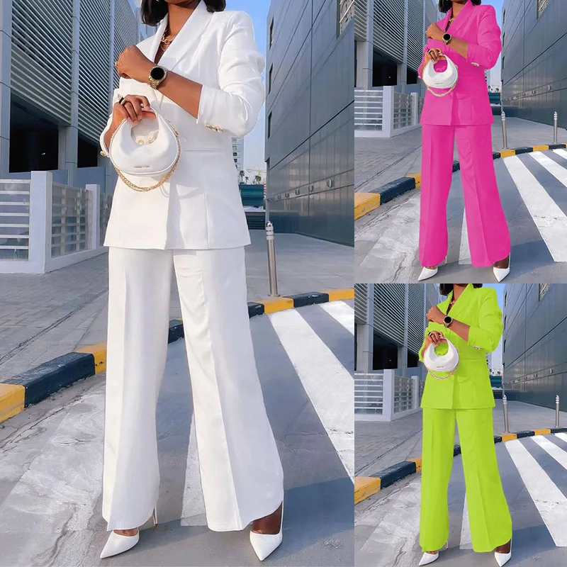 2022 Autumn Women's Solid Color New Temperament Casual Suit Wide-leg Pants Suit Two-piece
2022 Autumn Women's Solid Color New Temperament Casual Suit Wide-leg Pants Suit Two-piece