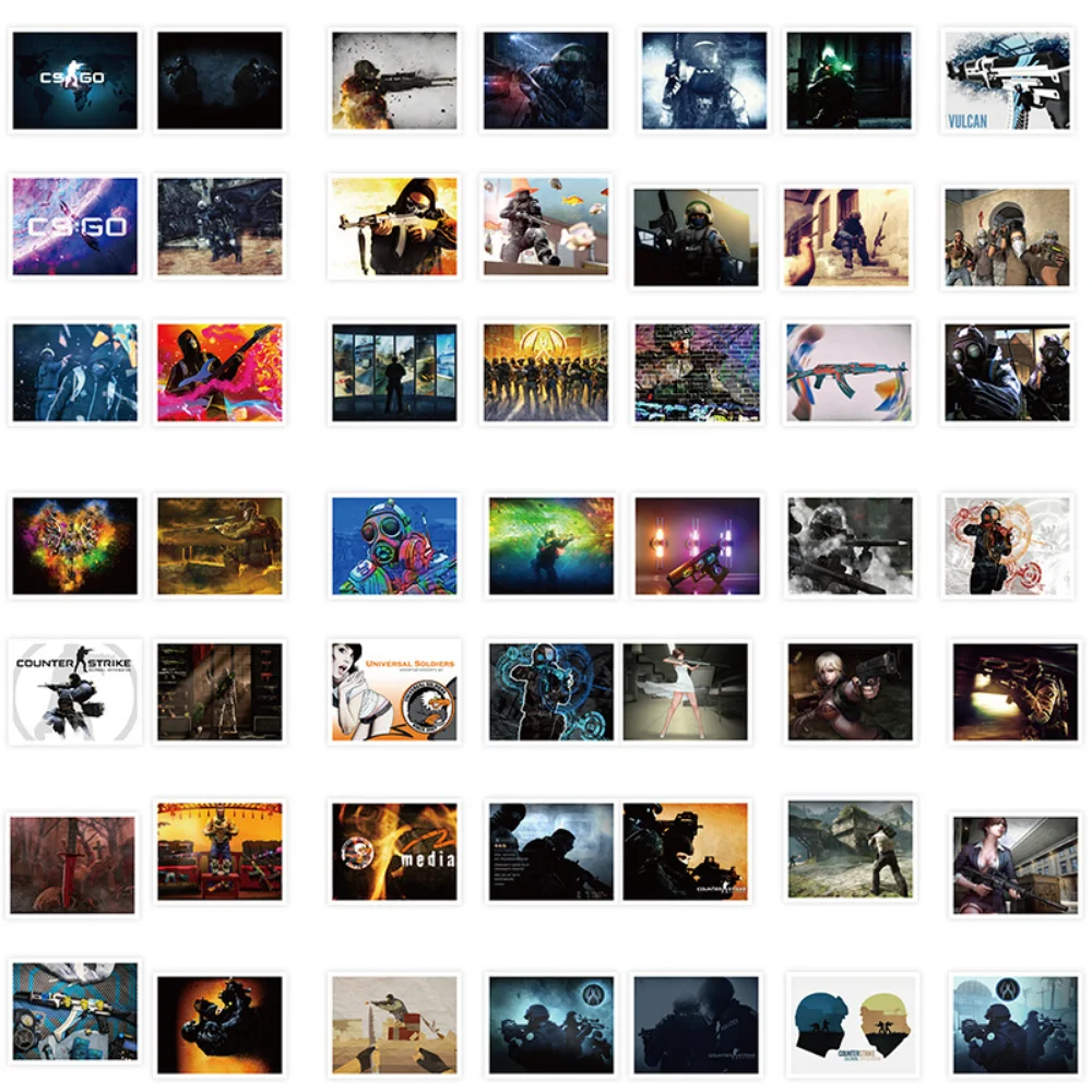 10/52pcs Cartoon CS Go Game Stickers Waterproof PVC Laptop Skateboard Luggage Guitar Cool Decal Graffiti Sticker Kids Toys
10/52pcs Cartoon CS Go Game Stickers Waterproof PVC Laptop Skateboard Luggage Guitar Cool Decal Graffiti Sticker Kids Toys