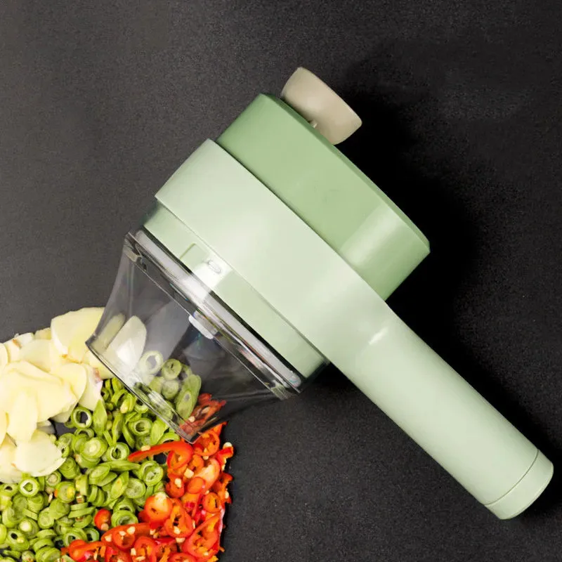 4 in 1 Handheld Electric Vegetable Slicer Set Pepper vegetable crusherMultifunctional Garlic Crusher Kitchen tools 
4 in 1 Handheld Electric Vegetable Slicer Set Pepper vegetable crusherMultifunctional Garlic Crusher Kitchen tools