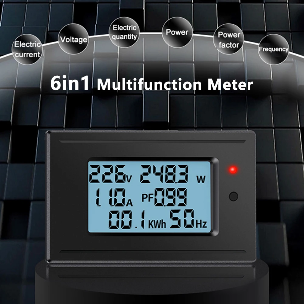 6in1 5A 10A 20A 100A Digital Voltmeter Ammeter Voltage Current Tester Power Energy Frequency Power Factor Meter Monitors
6in1 5A 10A 20A 100A Digital Voltmeter Ammeter Voltage Current Tester Power Energy Frequency Power Factor Meter Monitors