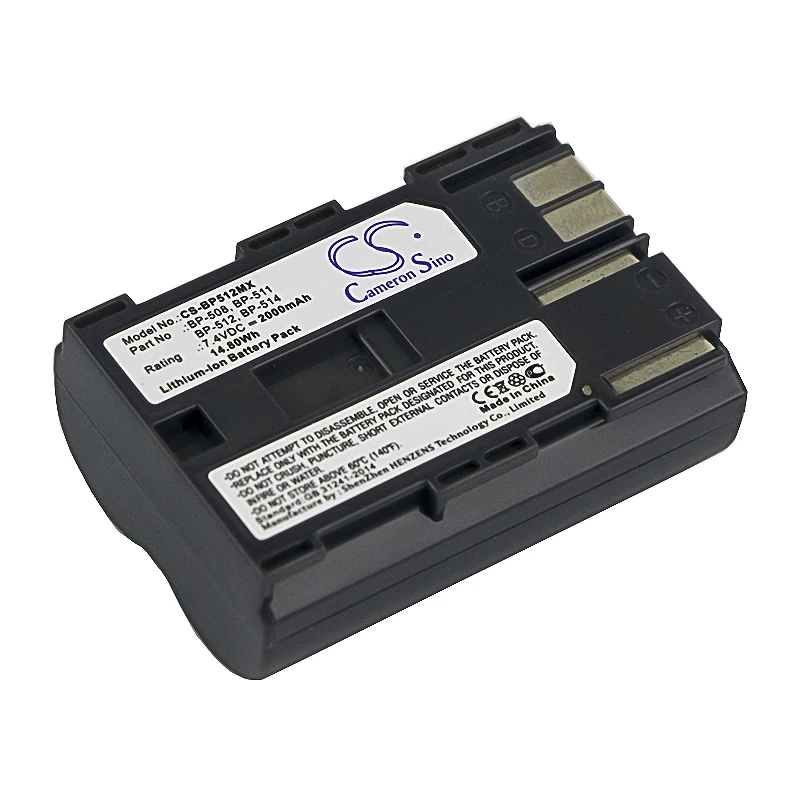 CS 2000mAh/14.80Wh battery for Canon DM-MV100X,DM-MV100Xi,DM-MV30,DM-MV400,DM-MV430,DM-MV450,DM-MVX1i,EOS 10D,ZR80
CS 2000mAh/14.80Wh battery for Canon DM-MV100X,DM-MV100Xi,DM-MV30,DM-MV400,DM-MV430,DM-MV450,DM-MVX1i,EOS 10D,ZR80