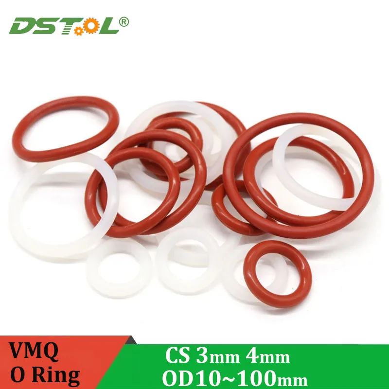 Red/White Silicone O-Ring Food Grade Ring Washer Gaskets OD 10-100mm CS 3mm 4mm -35℃~200℃ Waterproof Insulated Anti-Deformation
Red/White Silicone O-Ring Food Grade Ring Washer Gaskets OD 10-100mm CS 3mm 4mm -35℃~200℃ Waterproof Insulated Anti-Deformation