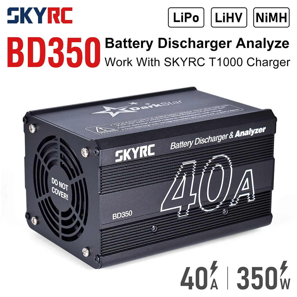 

SKYRC BD350 Battery Checker Lipo Battery Discharger for T1000 Charger 40A 350W NiMH LiHV Battery Analyzer SK-400147-1