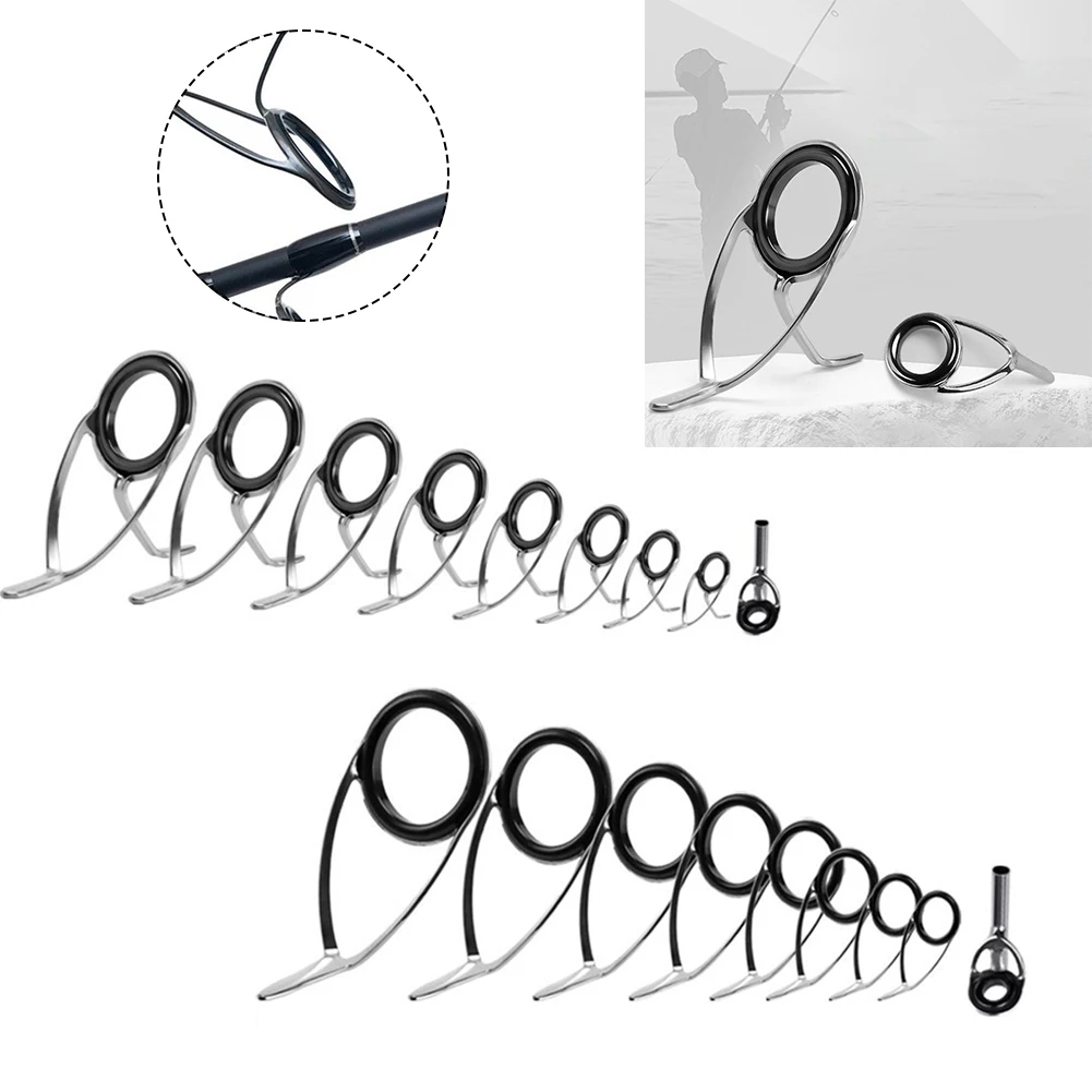 9pcs Fishing Rod Top Ring Tip Eye Guide Repair Building Stainless Kit Set Replacement DIY Ceramic Guide Ring Fishing Accessories
9pcs Fishing Rod Top Ring Tip Eye Guide Repair Building Stainless Kit Set Replacement DIY Ceramic Guide Ring Fishing Accessories
