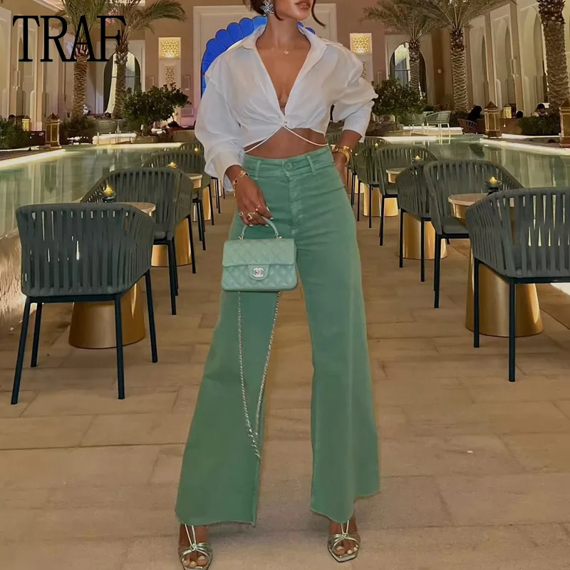 TRAF 2023 Denim Baggy Jeans Women Marine Green High Waist Jeans for Women Summer Straight Trousers Jeans Woman Streetwear Jeans
TRAF 2023 Denim Baggy Jeans Women Marine Green High Waist Jeans for Women Summer Straight Trousers Jeans Woman Streetwear Jeans