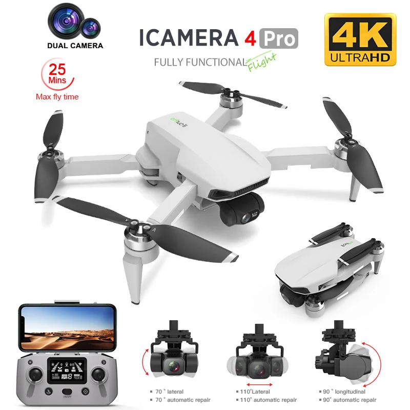 New ICamera4 PRO GPS Professional Drone 4k Camera with 3-Axis Gimbal FPV HD Camera Brushless Quadcopter VS KF102 RC Drone Toys
New ICamera4 PRO GPS Professional Drone 4k Camera with 3-Axis Gimbal FPV HD Camera Brushless Quadcopter VS KF102 RC Drone Toys