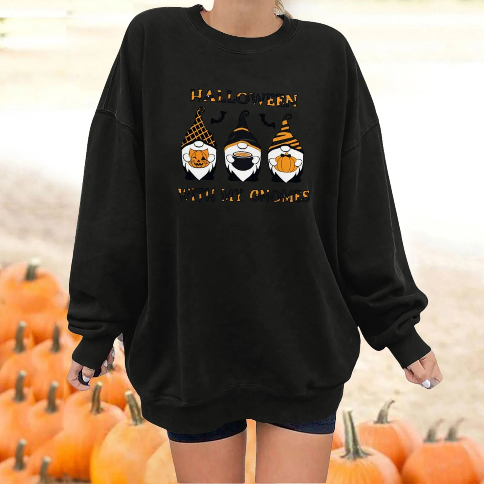 Womens Pullover Small Women's Halloween Pullovers Fun Graphic Print Round Neck Long Hooded Thin Sweatshirt Women
Womens Pullover Small Women's Halloween Pullovers Fun Graphic Print Round Neck Long Hooded Thin Sweatshirt Women