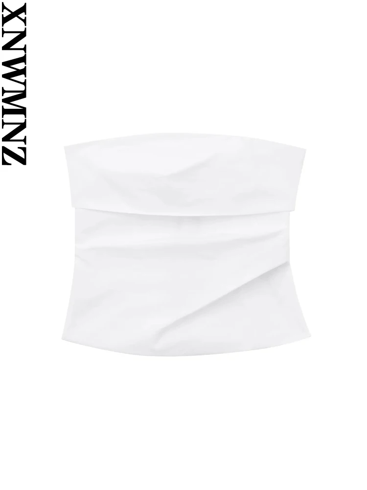 XNWMNZ 2023 Women's Fashion Strapless Top Woman High Street Off Shoulder Draped Slim Fit Back zip Female Chic Top
XNWMNZ 2023 Women's Fashion Strapless Top Woman High Street Off Shoulder Draped Slim Fit Back zip Female Chic Top