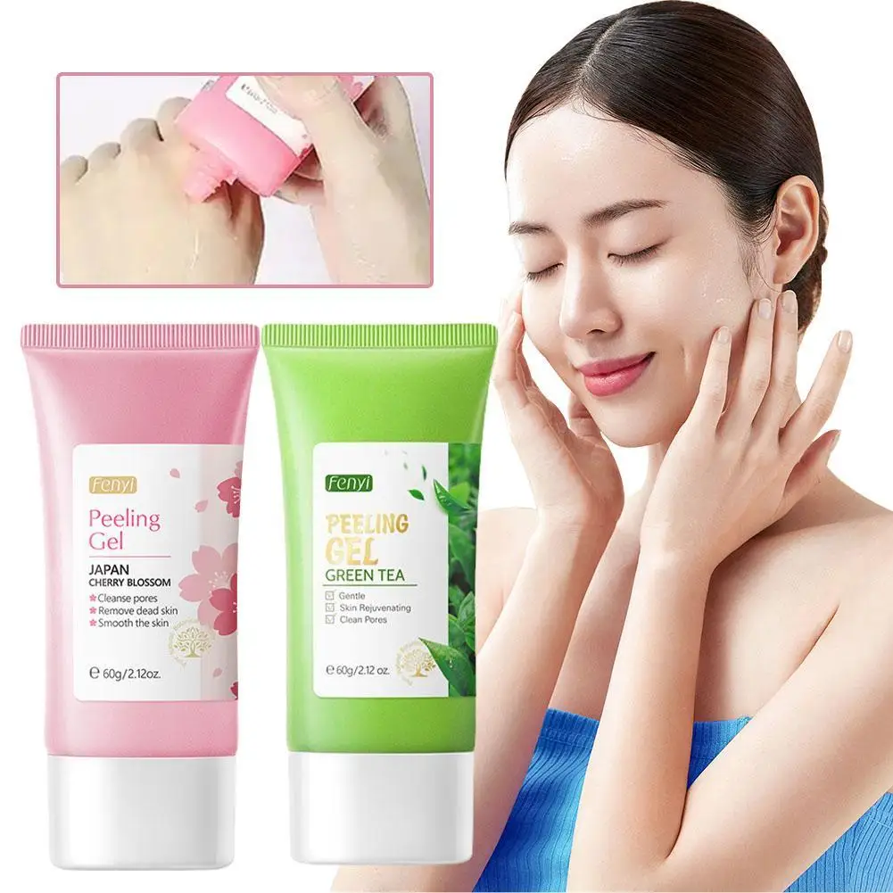 

60g Facial Exfoliating Peeling Gel Face Scrub Moisturizing Whitening Green Tea Remove Blackhead Acne Detoxifies Clean Skin Care