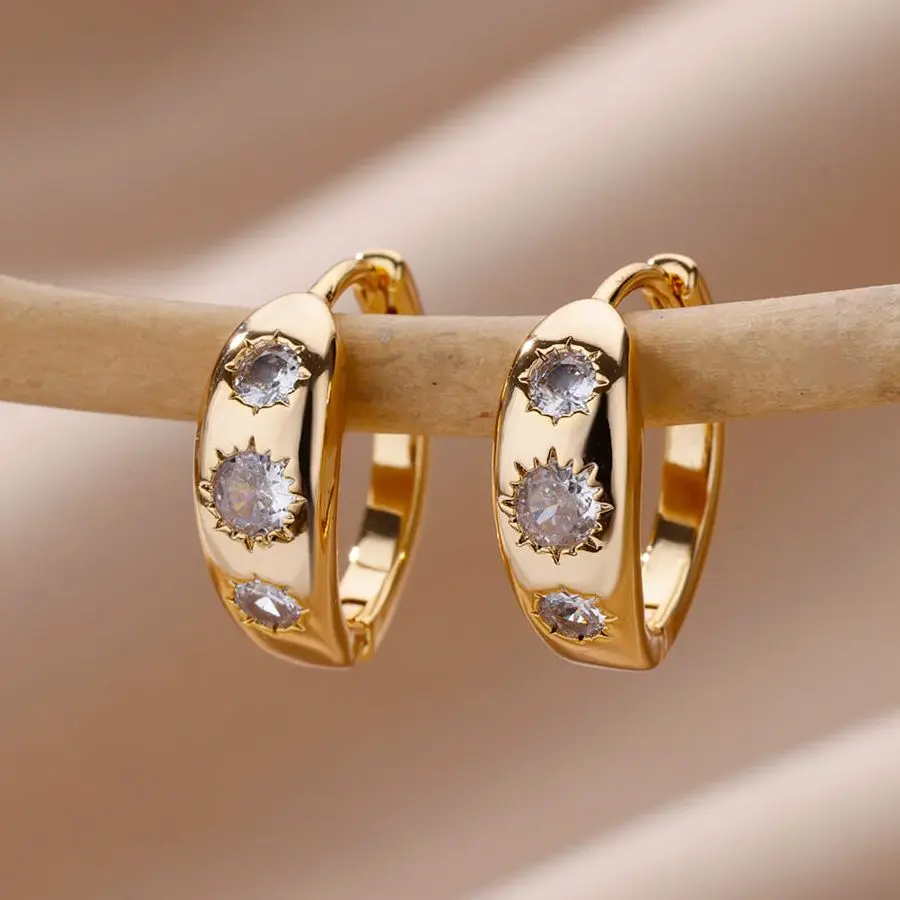 Cubic Zircon Star Earring For Women 2023 Trending Stainless Steel Gold Color Earrings Aesthetic Luxury Jewelry Gift aretes mujer
Cubic Zircon Star Earring For Women 2023 Trending Stainless Steel Gold Color Earrings Aesthetic Luxury Jewelry Gift aretes mujer