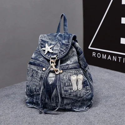 New in Fashion Denim Women Travel Backpack Jeans Casual Shoulder Bag with Diamonds Schoolbag for Girl
New in Fashion Denim Women Travel Backpack Jeans Casual Shoulder Bag with Diamonds Schoolbag for Girl