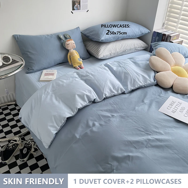 

Skin Friendly Bedding Set,Brushed Duvet Cover Set,Ultra Soft Microfiber,Single Double King Twill Full,Pillowcase 50x75