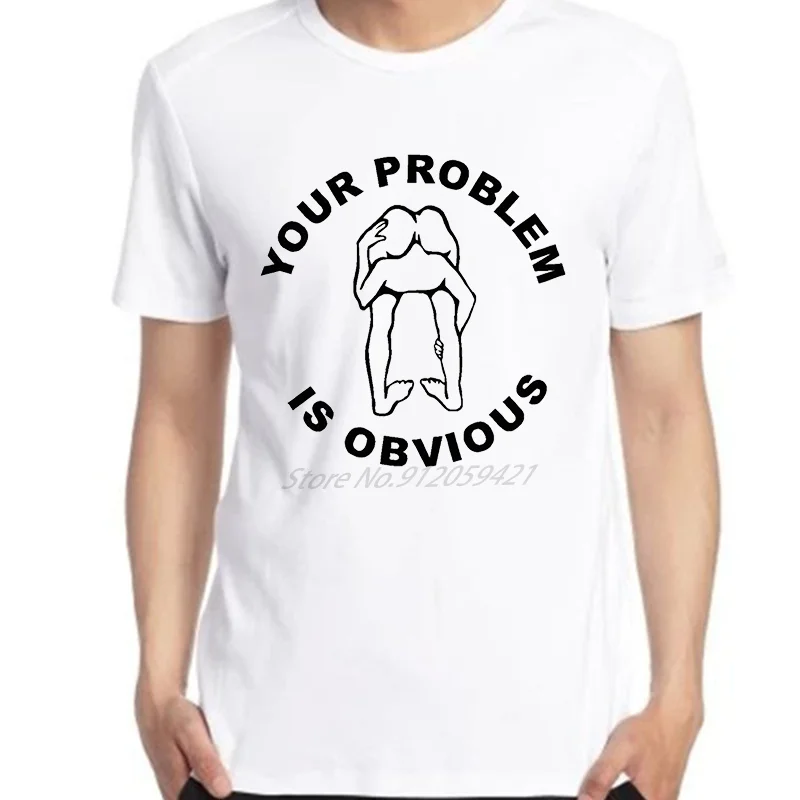 Мужская дышащая футболка большого размера с принтом «ваша проблема» 
Мужская дышащая футболка большого размера с принтом «ваша проблема»