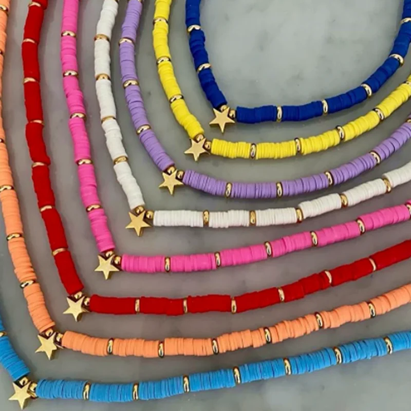 Choker Jewelry Polymer Clay bohemian boho Multicolor Five-Pointed Star Pendant Necklace For Women girls Trendy Mixed Necklaces
Choker Jewelry Polymer Clay bohemian boho Multicolor Five-Pointed Star Pendant Necklace For Women girls Trendy Mixed Necklaces