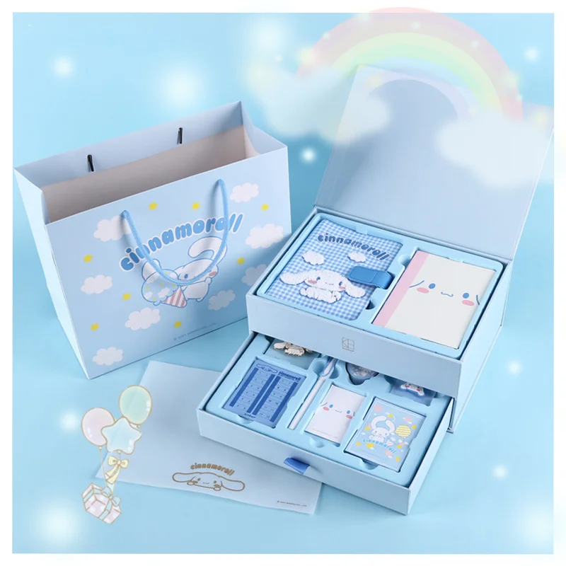 PINK Kawaii Cartoon A6 Handbook Gift Box Set Cinnamoroll Anime Stationary Set Notebook Pen Sticker Pack Double Layer Gift Box
PINK Kawaii Cartoon A6 Handbook Gift Box Set Cinnamoroll Anime Stationary Set Notebook Pen Sticker Pack Double Layer Gift Box