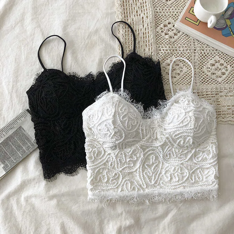 New Lace Wen Wen Same Style Back Wrapped Chest Bra Sexy Strap Short Tank Top Brain Cord Flower Underwear for Women Cotton
New Lace Wen Wen Same Style Back Wrapped Chest Bra Sexy Strap Short Tank Top Brain Cord Flower Underwear for Women Cotton