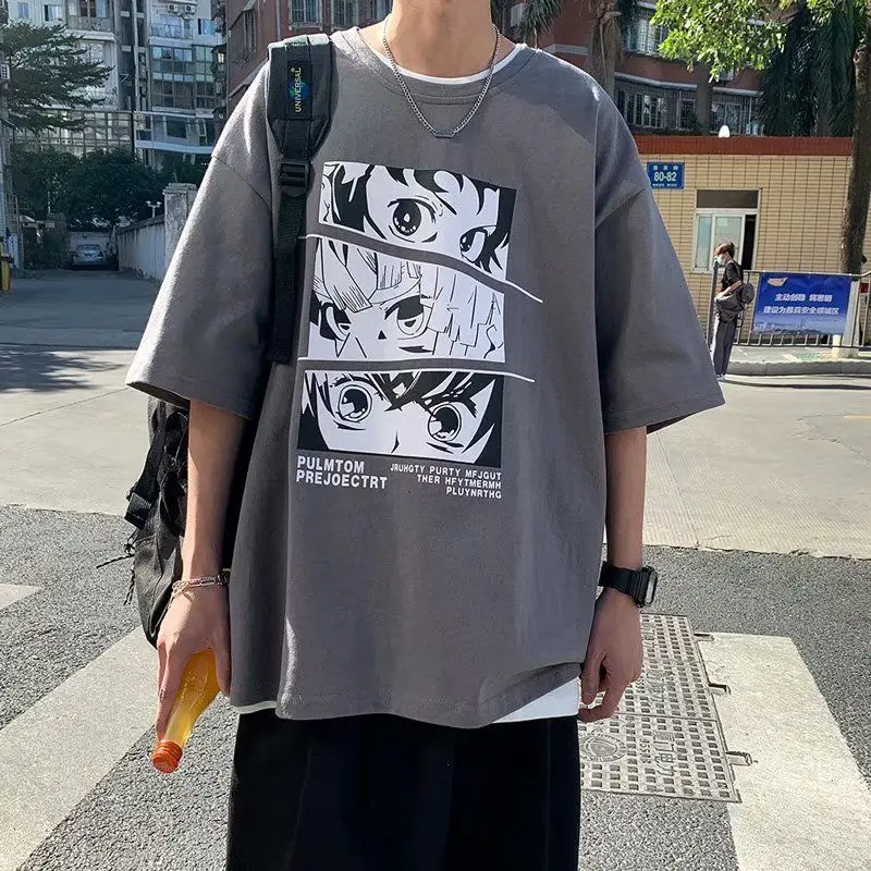 Summer Card Short-sleeved Men's Cartoon Print Five-sleeved T-shirt Loose T-shirt Korean Version Ins Half-sleeved Top
Summer Card Short-sleeved Men's Cartoon Print Five-sleeved T-shirt Loose T-shirt Korean Version Ins Half-sleeved Top