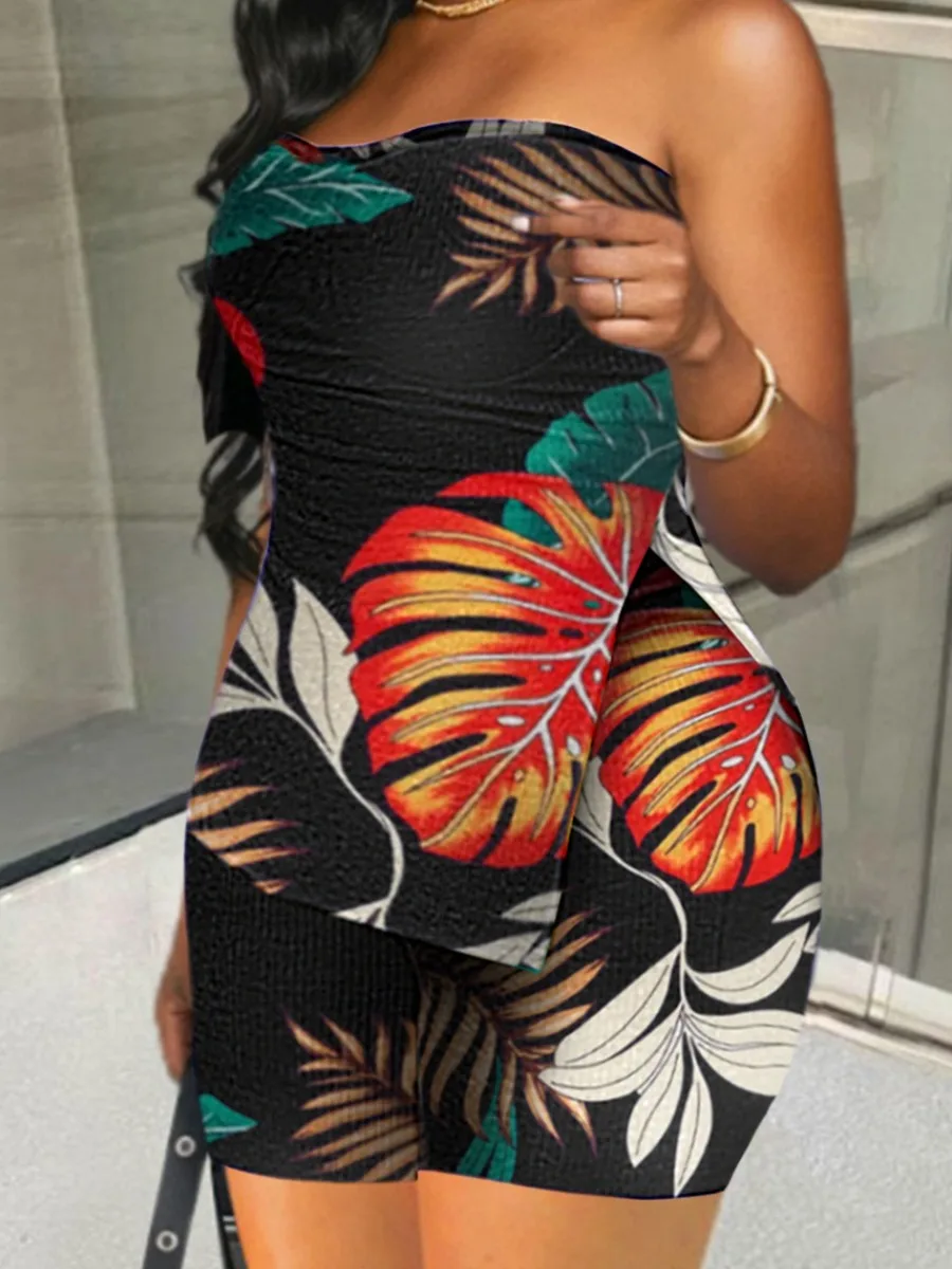 LW Two Piece Set Women Top and Shorts Off The Shoulder Boho Floral Print Elegant Split Sleeveless Skinny Stretchy Luxury Outfits
LW Two Piece Set Women Top and Shorts Off The Shoulder Boho Floral Print Elegant Split Sleeveless Skinny Stretchy Luxury Outfits