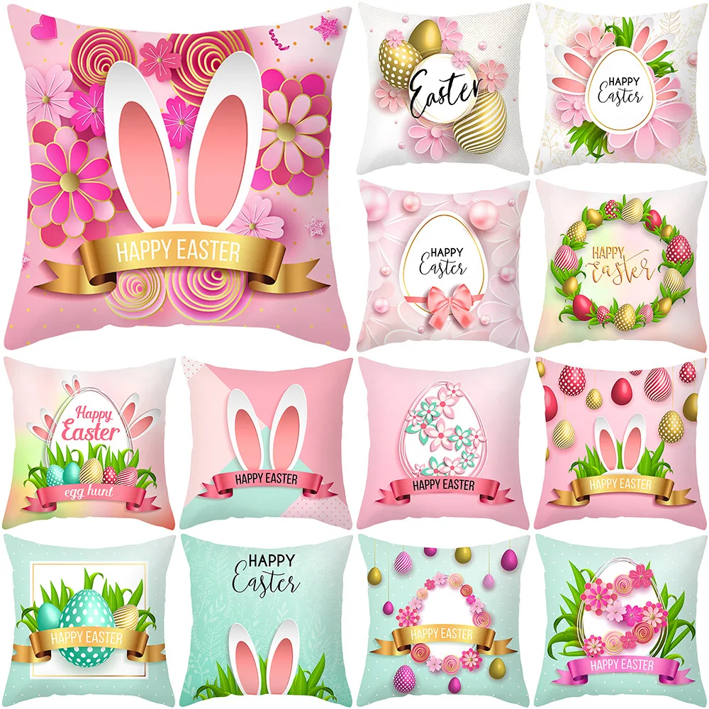2022 Happy Easter Holiday Decor Cushion Cover Bunny Easter Eggs Pink Pillow Cover Easter Decor Polyester Pillowcase for Couch
2022 Happy Easter Holiday Decor Cushion Cover Bunny Easter Eggs Pink Pillow Cover Easter Decor Polyester Pillowcase for Couch