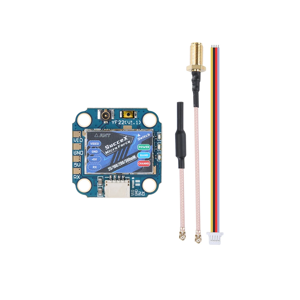 iFlight SucceX Micro Force 5.8GHz PIT/25/100/200mW/300mW VTX Adjustable with IPEX (UFL) connector for FPV part
iFlight SucceX Micro Force 5.8GHz PIT/25/100/200mW/300mW VTX Adjustable with IPEX (UFL) connector for FPV part