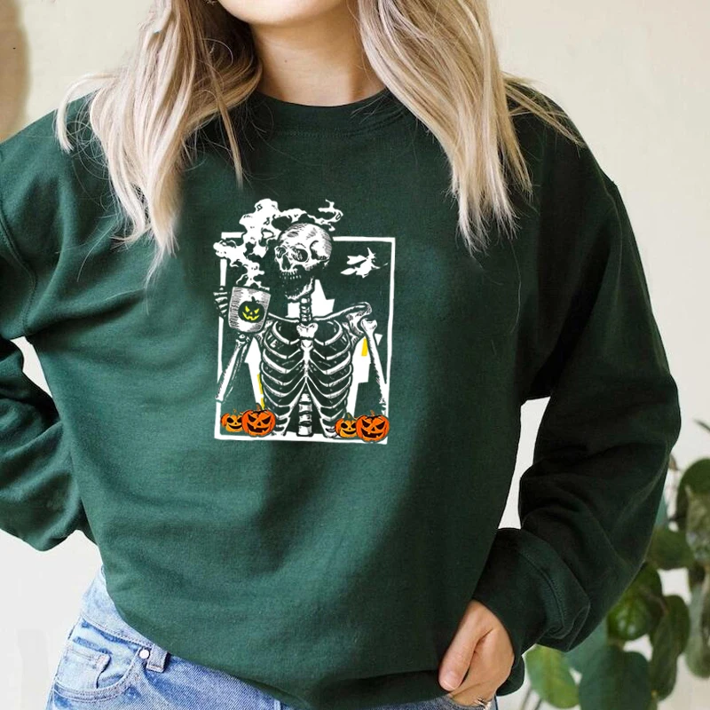 Halloween Skeleton Hooded Sweatshirt Women Skull Drinking Hot Coffee Oversize Crewneck Sweatshirt Women's Fall Coats Clothes
Halloween Skeleton Hooded Sweatshirt Women Skull Drinking Hot Coffee Oversize Crewneck Sweatshirt Women's Fall Coats Clothes