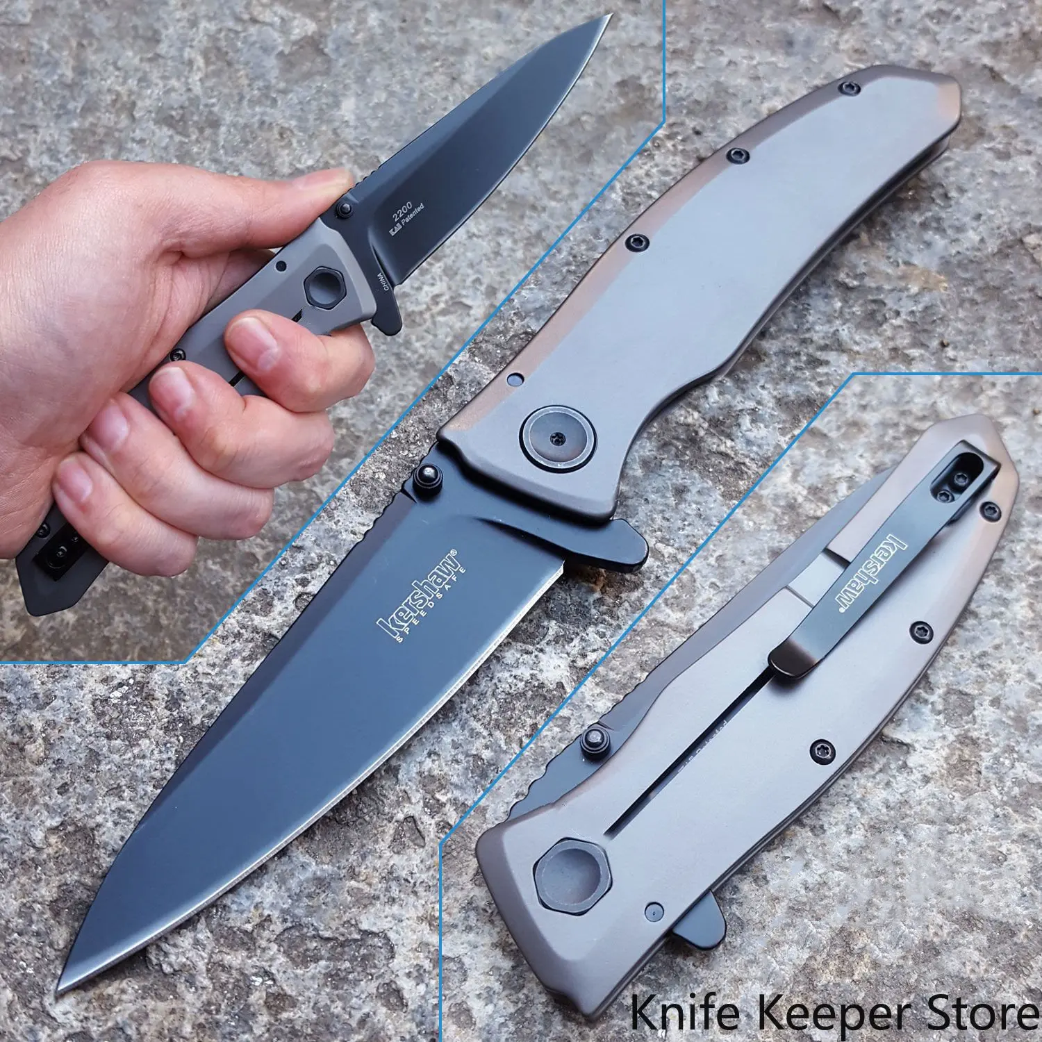 Kershaw 2200 Grid Speedsafe Assisted Flipper Folding Black Blade Stainless Steel Handles Outdoor Camping Pocket EDC Sharp Tools 
Kershaw 2200 Grid Speedsafe Assisted Flipper Folding Black Blade Stainless Steel Handles Outdoor Camping Pocket EDC Sharp Tools
