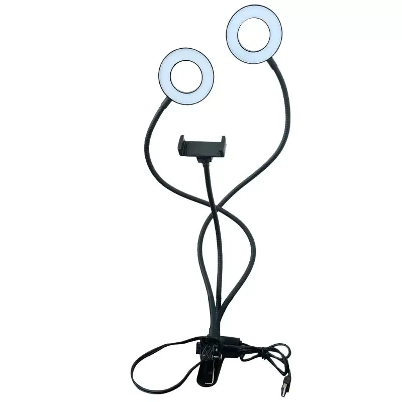 Dual LED Fill Light with Long Arm Cell Phone Stand Holder for Live Stream Makeup Photography Selfie Ringlight
Dual LED Fill Light with Long Arm Cell Phone Stand Holder for Live Stream Makeup Photography Selfie Ringlight