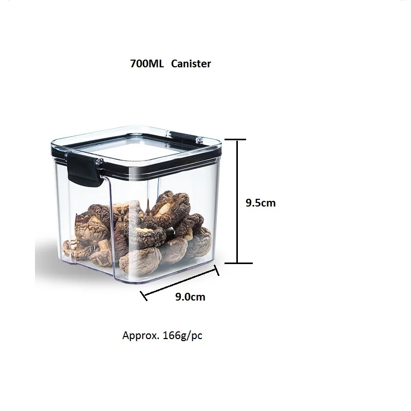 700ML Stackable Food Storage Container Sealed Canister Food Grade Plastic Coffee beans Tea Sugar Kitchen Accessories
700ML Stackable Food Storage Container Sealed Canister Food Grade Plastic Coffee beans Tea Sugar Kitchen Accessories