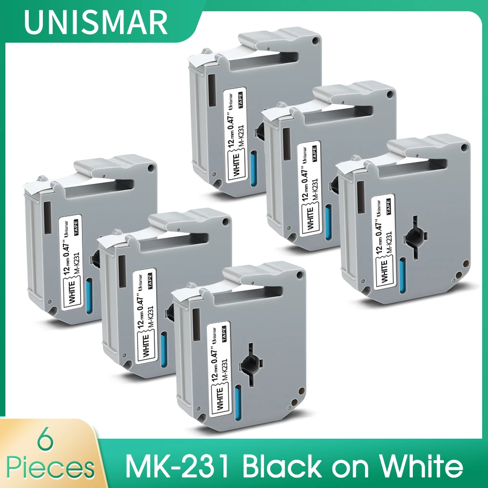 6pc M Label Tapes for Brother MK231 MK 221 MK-131 MK-231 9/12mm Compatible for Brother P-touch PT-65 PT-80 PT-85 Label Maker 
6pc M Label Tapes for Brother MK231 MK 221 MK-131 MK-231 9/12mm Compatible for Brother P-touch PT-65 PT-80 PT-85 Label Maker
