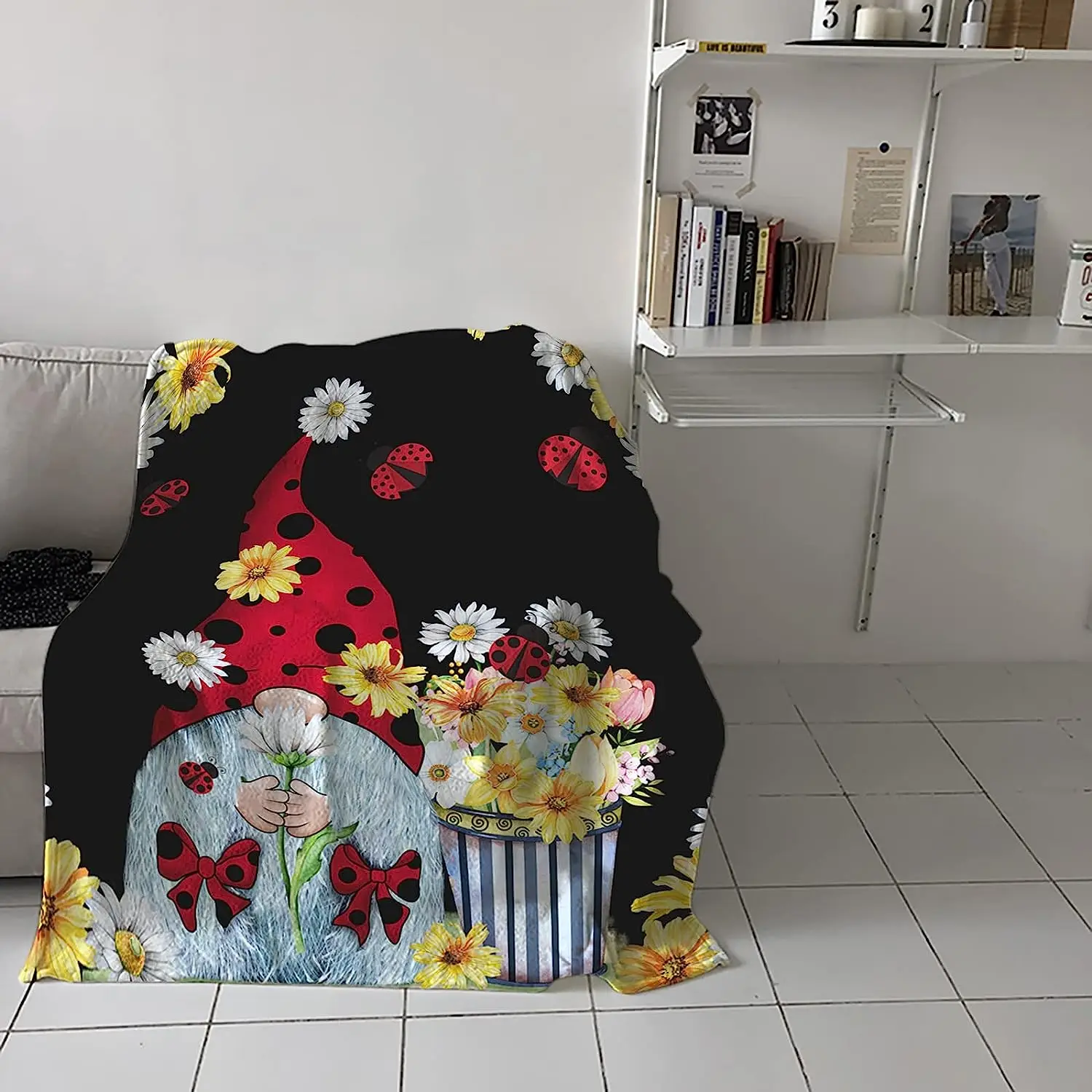 Flannel Blanket Super Soft Fleece Lightweight Blanket Summer Cartoon Ladybug Gnome Farmhouse Spring Daisy Flower Black
Flannel Blanket Super Soft Fleece Lightweight Blanket Summer Cartoon Ladybug Gnome Farmhouse Spring Daisy Flower Black