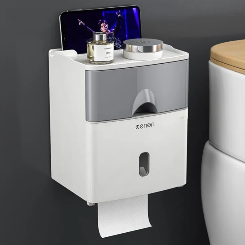 Multifunction Toilet Paper Holder Waterproof Toilet Tissue Storage Box Creative Wall Mount Bathroom Product Bathroom Accessories
Multifunction Toilet Paper Holder Waterproof Toilet Tissue Storage Box Creative Wall Mount Bathroom Product Bathroom Accessories