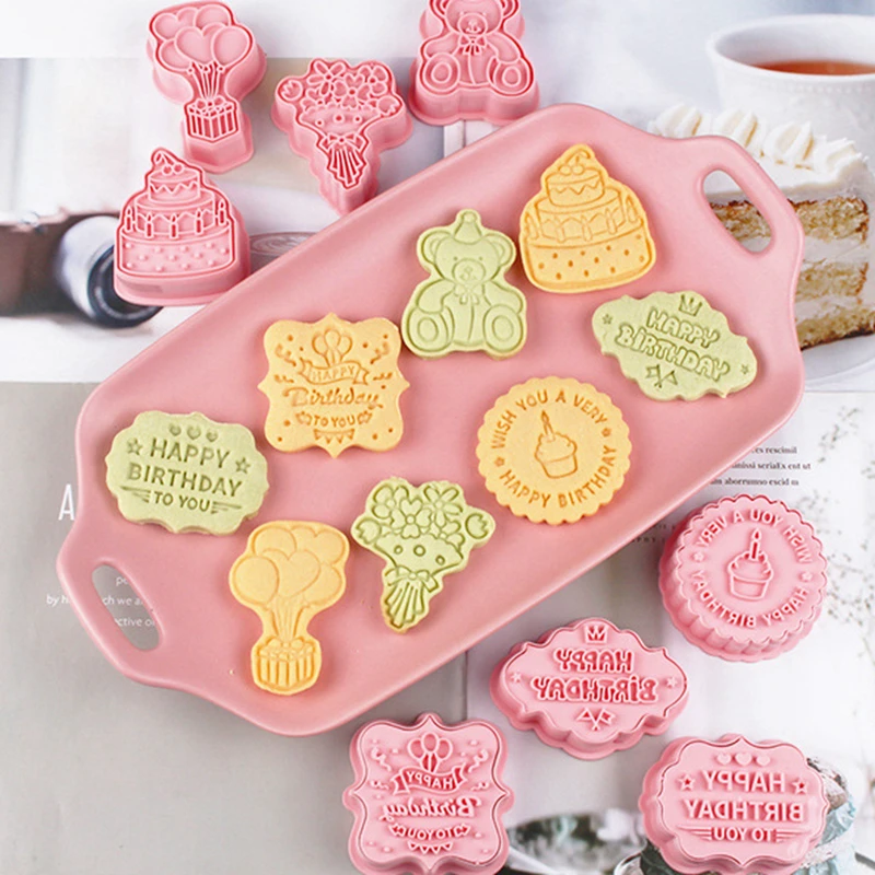 Zerolife 8Pcs Plastic Cookie Cutters Happy Birthday 3D Cute Cartoon Pressable Biscuit Mold Cookie Stamp Kitchen Baking Pastry
Zerolife 8Pcs Plastic Cookie Cutters Happy Birthday 3D Cute Cartoon Pressable Biscuit Mold Cookie Stamp Kitchen Baking Pastry