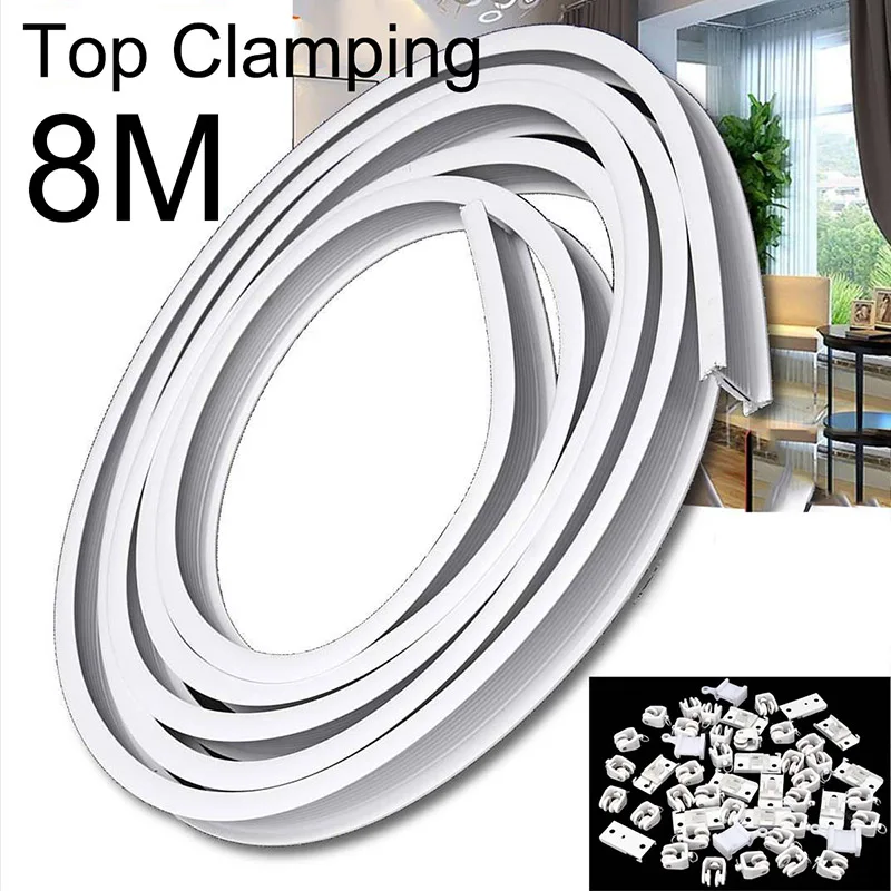 8 Meter Top Clamping Curtain Pole Kit Flexible Cuttable Bendable Curtain Track Rail Curved Straight Windows Track Accessories
8 Meter Top Clamping Curtain Pole Kit Flexible Cuttable Bendable Curtain Track Rail Curved Straight Windows Track Accessories