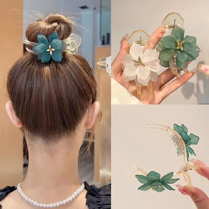 Exquisite Flowers Camellia Grasping Clip Ladies Fashion High Ponytail Fixed Shark Claw Hair Clip Hair Ornaments Accessories
Exquisite Flowers Camellia Grasping Clip Ladies Fashion High Ponytail Fixed Shark Claw Hair Clip Hair Ornaments Accessories