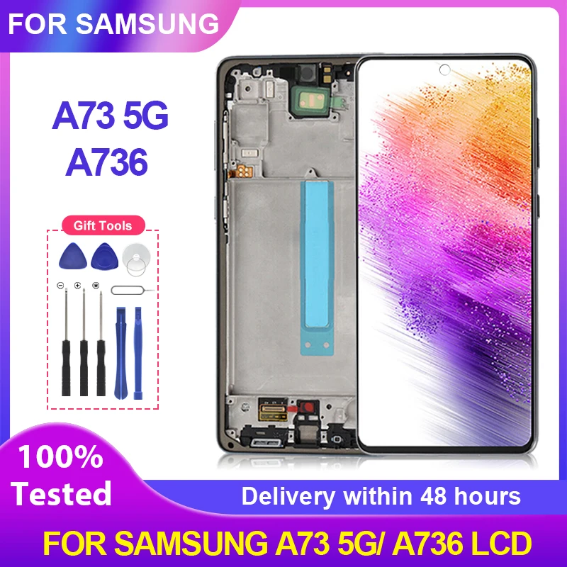 Дисплей 6,7 дюйма A736 для Samsung Galaxy A73 5G, ЖК-дисплей с сенсорной панелью, дигитайзер в сборе A736B, экран с рамкой, бесплатная доставка, 1 шт.
Дисплей 6,7 дюйма A736 для Samsung Galaxy A73 5G, ЖК-дисплей с сенсорной панелью, дигитайзер в сборе A736B, экран с рамкой, бесплатная доставка, 1 шт.