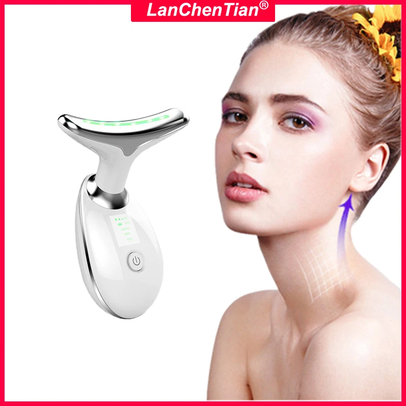 

Neck Face Beauty Device LED Photon Therapy Skin Tighten Reduce Double Chin Anti Wrinkle Remove Lifting Massaging Skin Care Tools