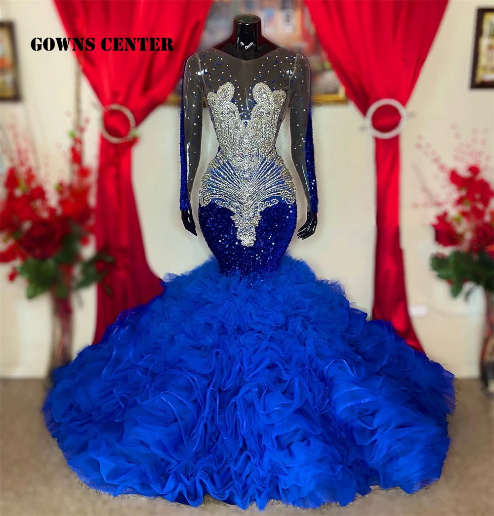 Royal Blue Tulle Ruffels Evening Dresses Long Sleeve Luxury Prom Gown Party Gown Formal Dress Elegant Wedding Gowns vestidos
Royal Blue Tulle Ruffels Evening Dresses Long Sleeve Luxury Prom Gown Party Gown Formal Dress Elegant Wedding Gowns vestidos