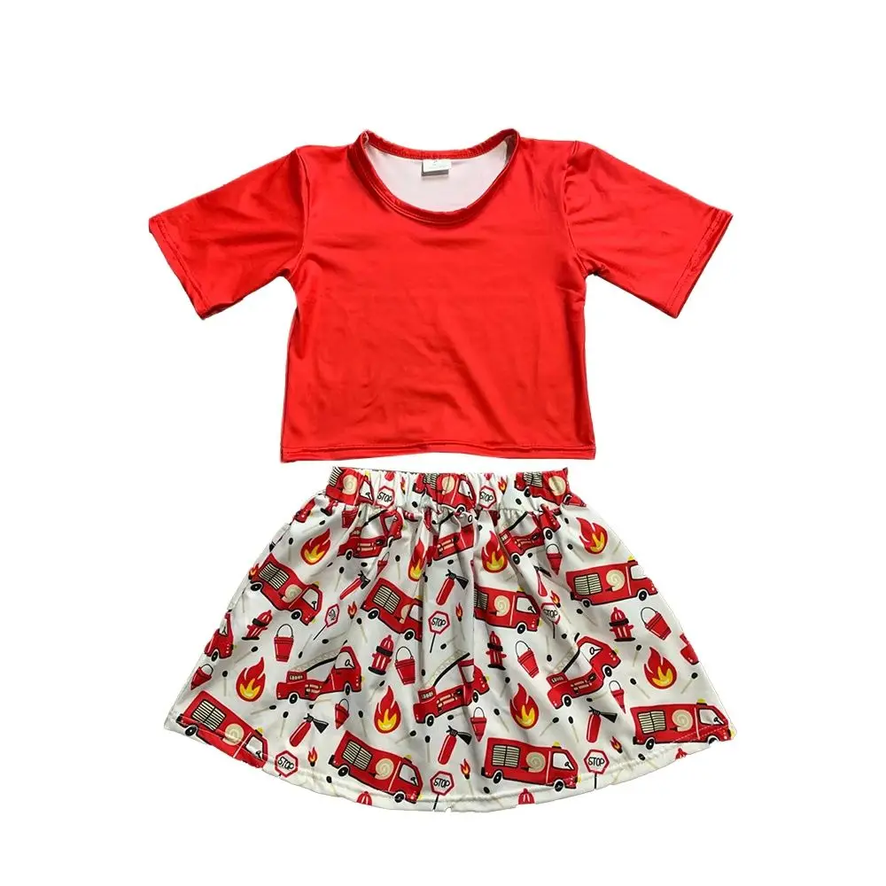 New Design Baby Girl Clothes Fashion Kids Outfits Whole sale Fire Truck Print Summer Toddler Girls Clothing Skirt Sets
New Design Baby Girl Clothes Fashion Kids Outfits Whole sale Fire Truck Print Summer Toddler Girls Clothing Skirt Sets
