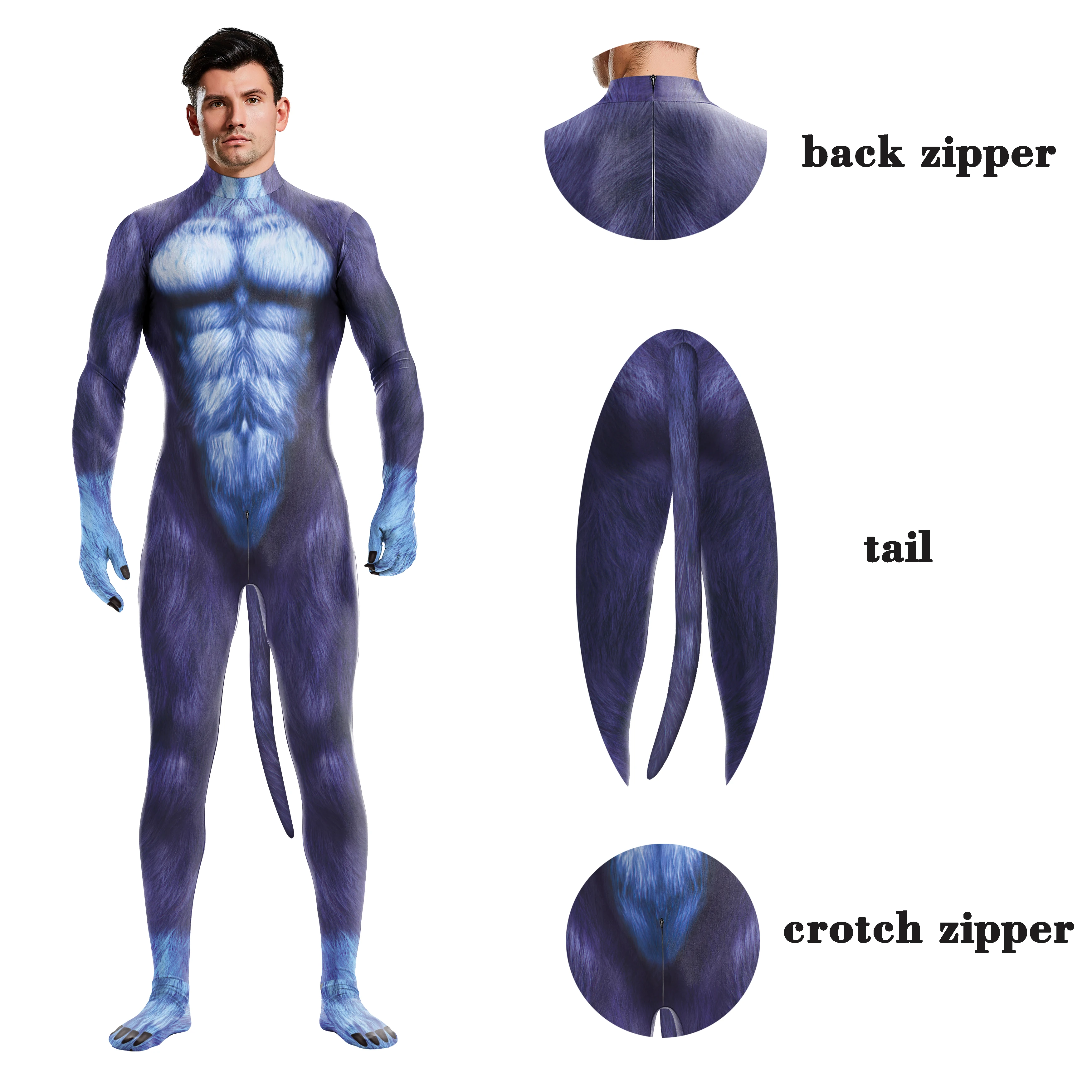 Color Cosplayer Adult Full Cover Crotch Zipper Jumpsuits Cosplay Costumes 3D Printed Bodysuit with Tail Catsuits Zentai Suits
Color Cosplayer Adult Full Cover Crotch Zipper Jumpsuits Cosplay Costumes 3D Printed Bodysuit with Tail Catsuits Zentai Suits