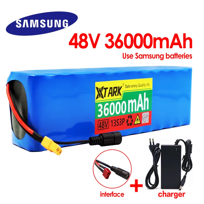 48V 36ah 1000w 13S3P XT60 48v 36000mah Electric Bike Lithium Ion Battery for 54.6V Electric Scooter with BMS and Charger 
48V 36ah 1000w 13S3P XT60 48v 36000mah Electric Bike Lithium Ion Battery for 54.6V Electric Scooter with BMS and Charger