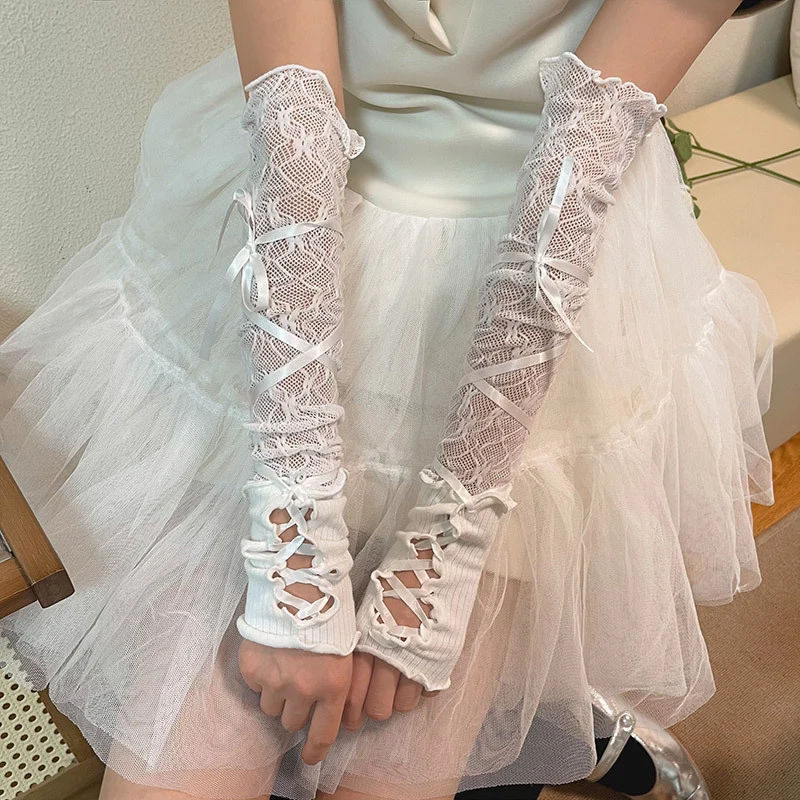 Women Black Gothic DIY Strapping Sunscreen Sleeve Clothing Accessories Lolita Jk Lace Elastic Mesh Punk Fingerless Gloves
Women Black Gothic DIY Strapping Sunscreen Sleeve Clothing Accessories Lolita Jk Lace Elastic Mesh Punk Fingerless Gloves