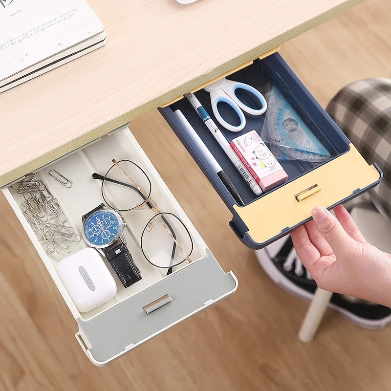 1Pcs Plastic Drawer Hidden Storage Box Organizer Under-desk Drawer Adhesive Storage Case Student Office Stationery
1Pcs Plastic Drawer Hidden Storage Box Organizer Under-desk Drawer Adhesive Storage Case Student Office Stationery
