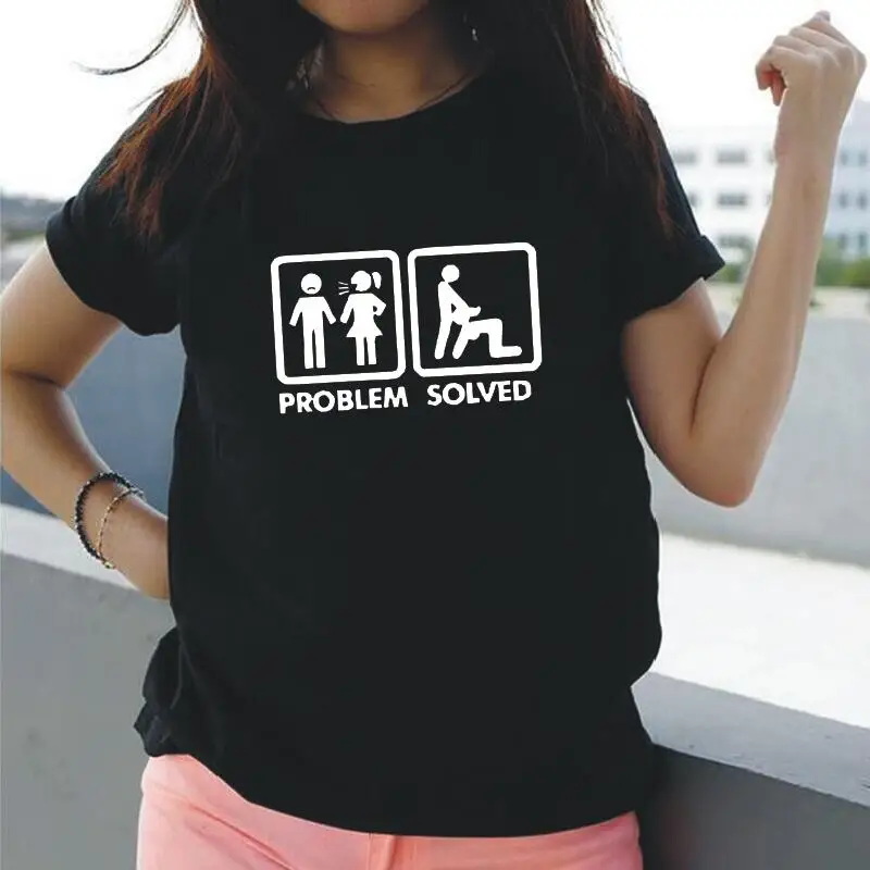 Funny Problem Solved T Shirt Women Tops Humor Spoof Inspired Design Short Sleeve Tee Shirt Femme Plus Size Casual Blusas Mujer
Funny Problem Solved T Shirt Women Tops Humor Spoof Inspired Design Short Sleeve Tee Shirt Femme Plus Size Casual Blusas Mujer