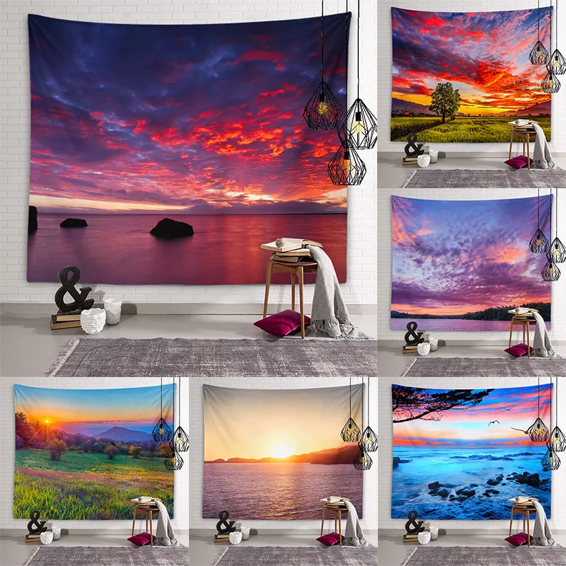 

Evening Sunset Scenery Tapestry Sunset Sunrise Scenery Wall Art Tapestry Living Room Bedroom Room Aesthetics Home Decoration