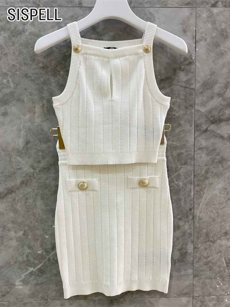 SISPELL Solid Knitting Two Piece Set Womens Round Neck Sleeveless Tank Tops High Waist Mini Skirt Sexy Sets Female Summer Style
SISPELL Solid Knitting Two Piece Set Womens Round Neck Sleeveless Tank Tops High Waist Mini Skirt Sexy Sets Female Summer Style